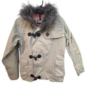 Burton Cream Down Unisex Snow Jacket with Fur Neck